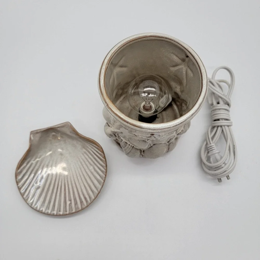 Coastal Seashells Wax Warmer Nautical Ceramic Candle Warmer Starfish Decor